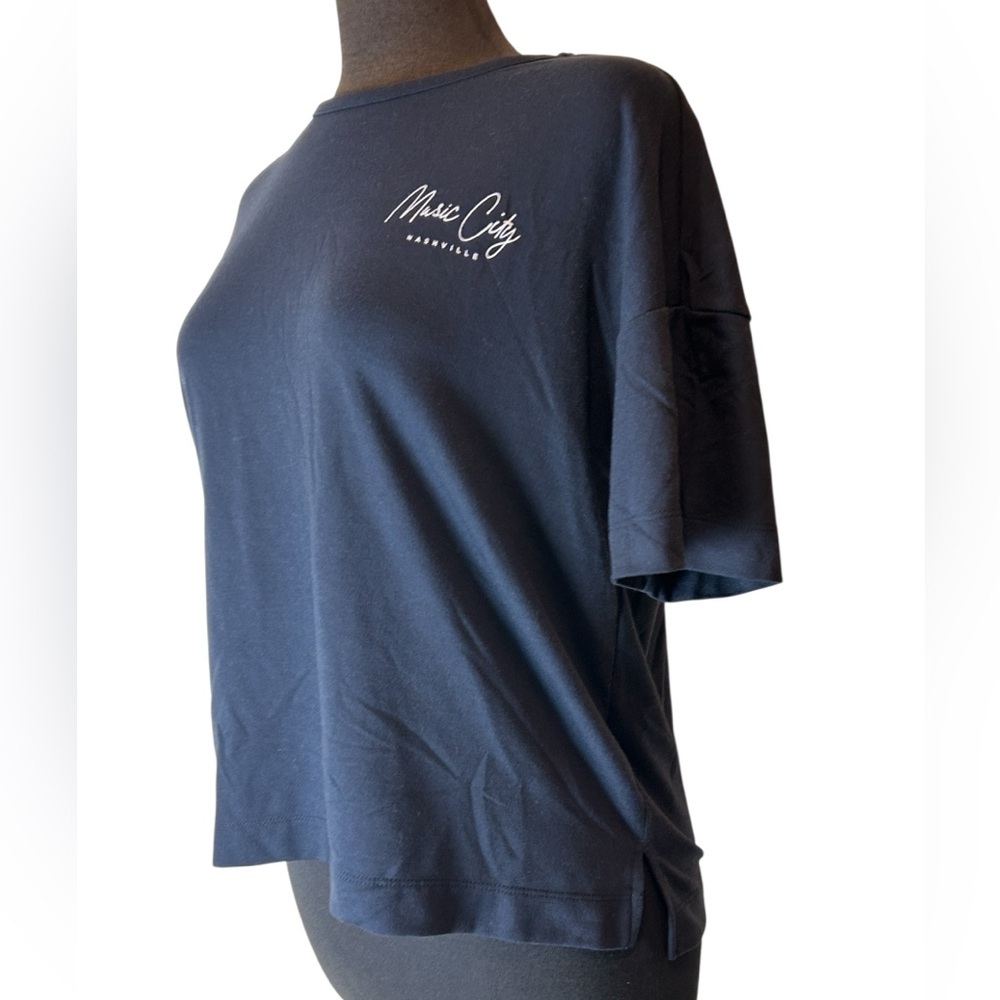 Music City Nashville League Brand Dark Blue Navy Boxy Square Fit Size Small